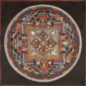 Vintage Mandala of Buddha | Original Hand Painted Thangka Painting | Wall Decoration Painting